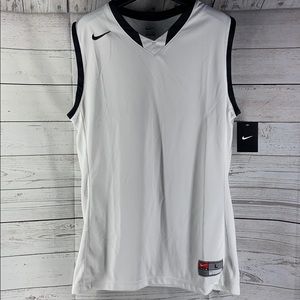 Nike white Black basketball tank top